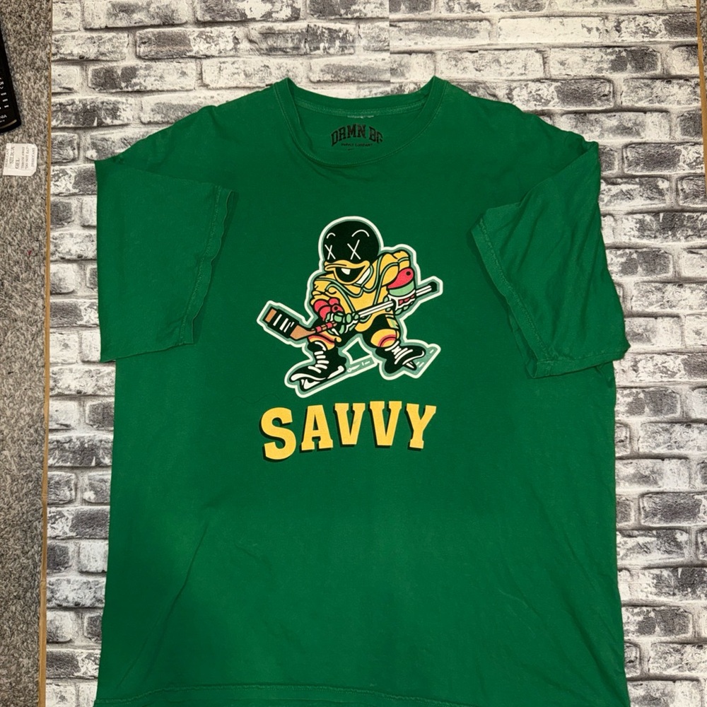 DRMN BG Green "Savvy” Graphic T Shirt Sz XXL  - USED